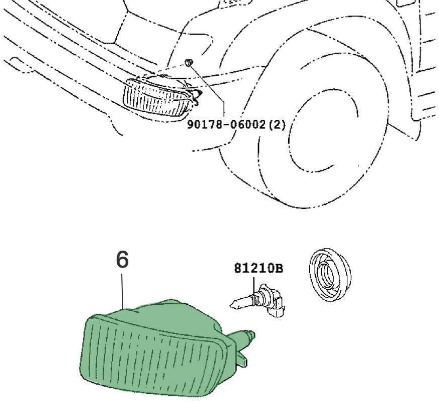 ya 4 8.24 baidi LH front bumper left fog lamp body suitable for Land Cruiser 100 series 1998-07