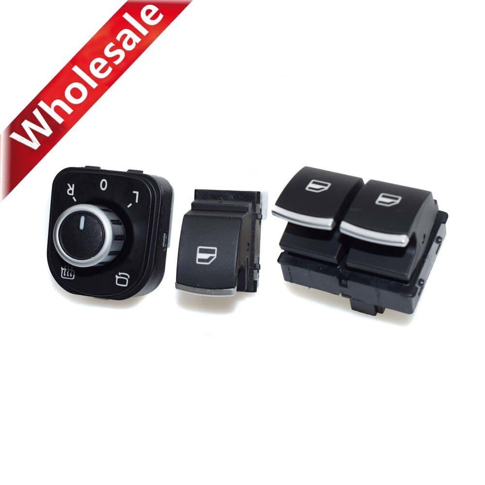 ya 8 8.24 baidi Chrome Power Window and Mirror Control Switch 3pcs for VW for Jetta for Golf MK5 Mk6 GTI