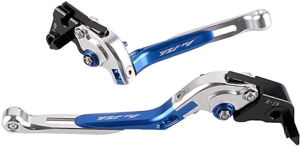 ya 5 8.10 Motorcycle Foldable Brake Clutch Levers Fit for Yamaha YZF R1 2004-2016 Silver/Blue