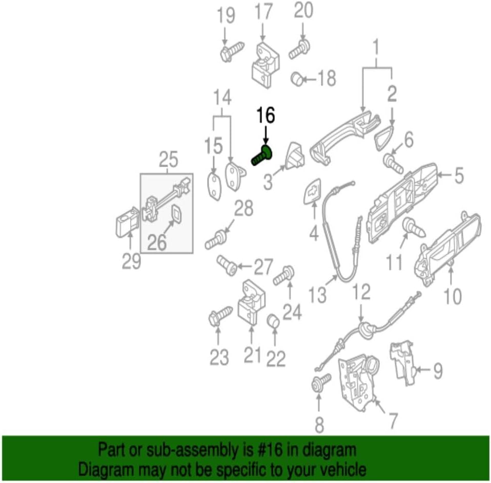 ya 11 9.14 baidiN91017402 Door Striker Screw for VW for Jetta 2011-2023