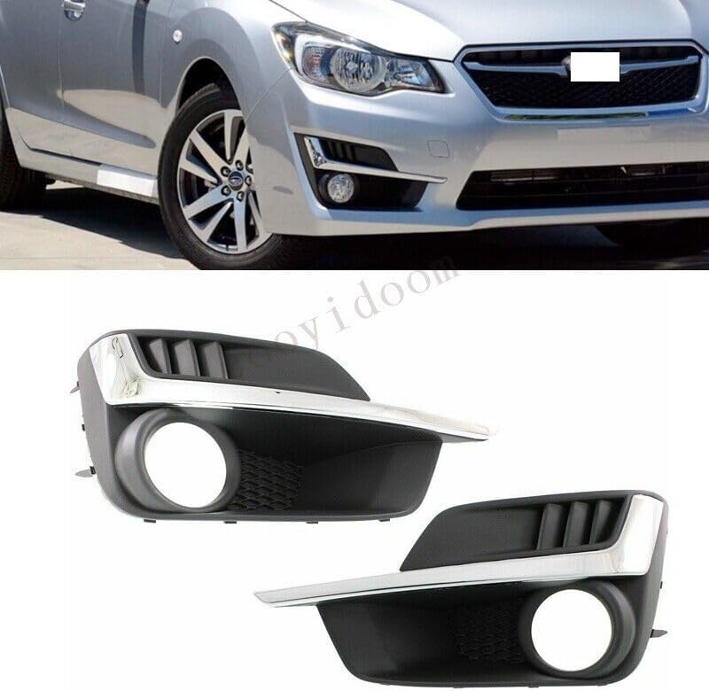 ya 2 8.15 Pair For Impreza 2015 2016 Front Fog Lamp Cover Bezel with Chrome LH&RH