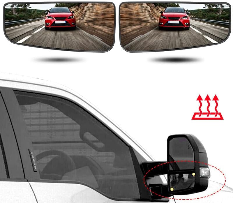 ya 11 9.14 baidiPair LH+RH Mirror Glass Lower Heated for Ford Super Duty F250 F350 F450 2017-22