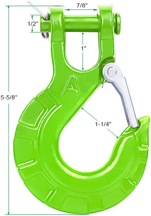 ya 5 8.24 baidi 3/8 Grade 70 Safety Latch Winch Cable Hook Selevis Slide Hook Set