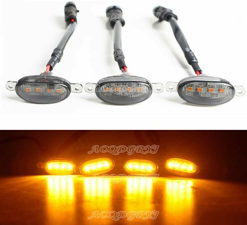 ya 4 8.14 for Toyota Prado LC150 2014-2017 Smoky Raptor Style Amber LED Front Grill Light