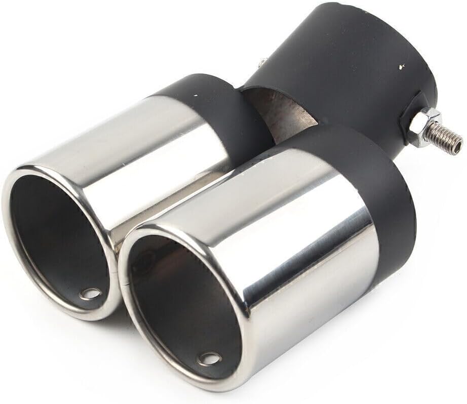 ya 14 9.20 zhengce Universal Dual Car Stainless Steel Rear Pipe Tail Muffler Tip Accessorie-1