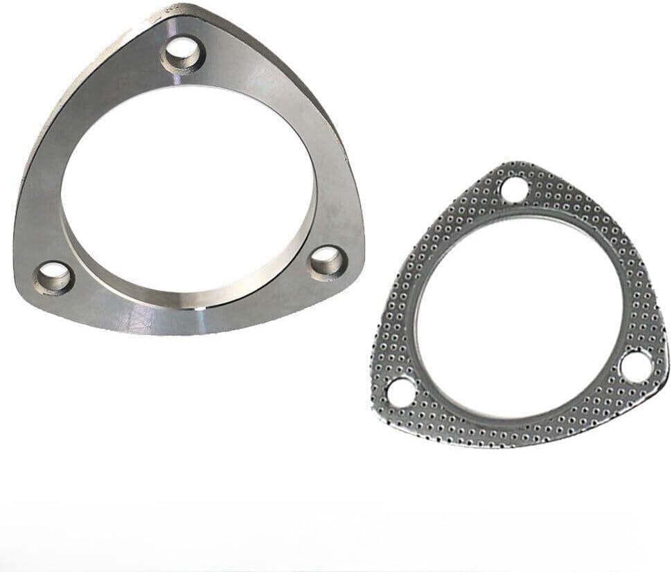 ya 4 8.14 Set of 3-inch 3-bolt stainless steel connector rear pipe flange + gasket