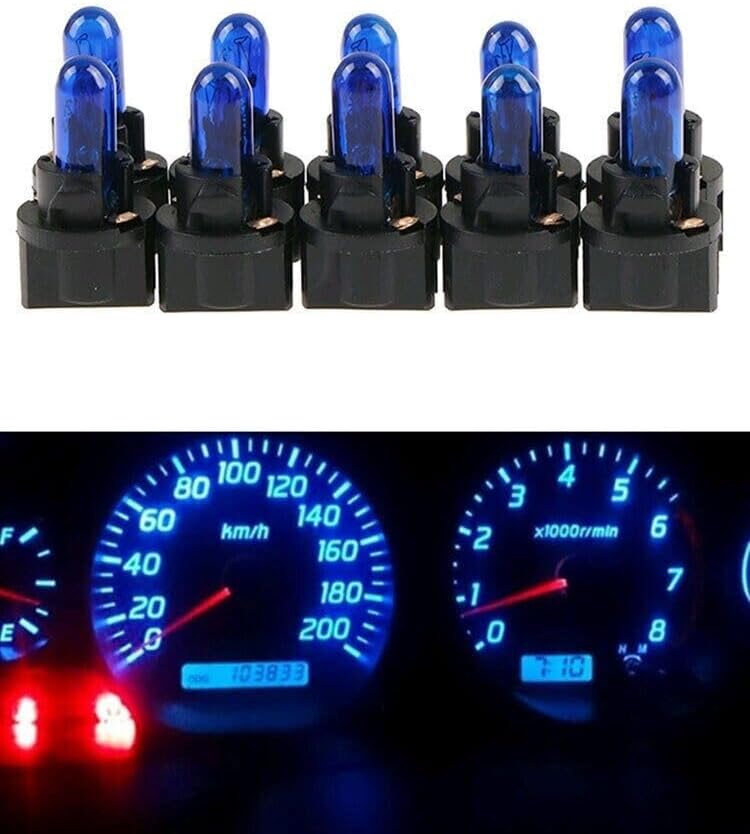 ya 4 8.8 10 Pack Blue T5 SMD Car LED Dashboard Instrument Interior Light Bulbs Accessories