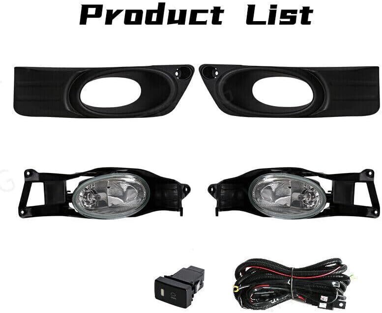 ya 10 9.16 zhengce Front Bumper Lamp Fog Light w/Bulb Bezel for Honda Fit Jazz Shuttle 2011-20