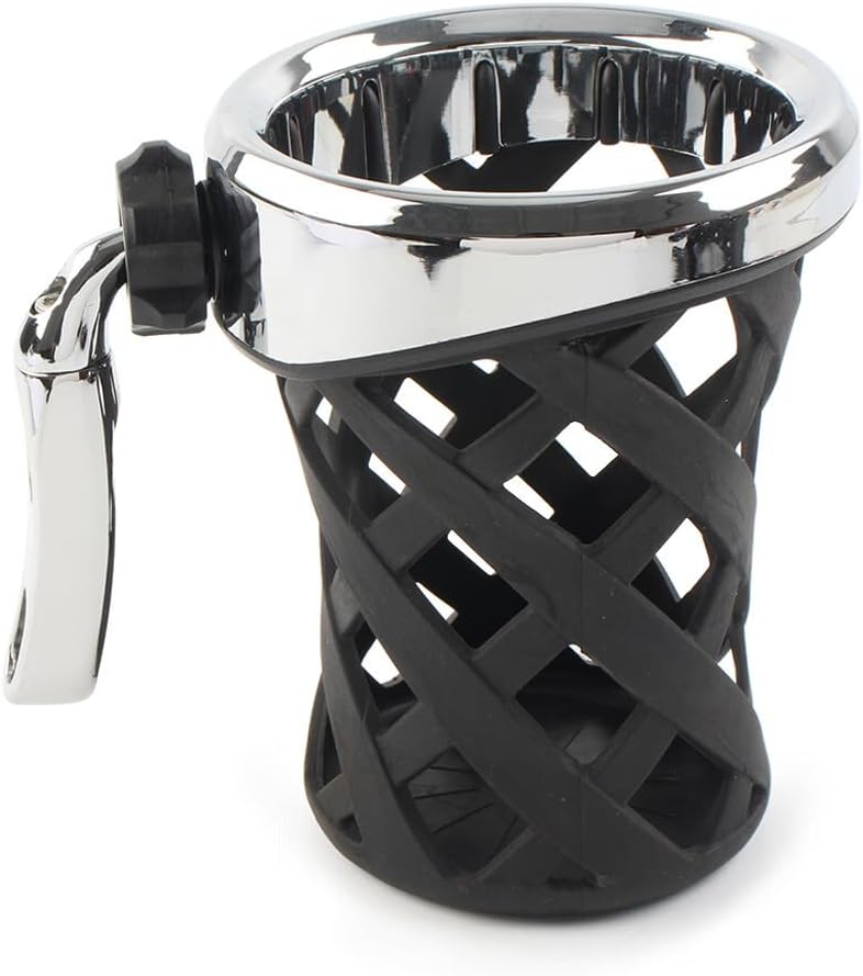 ya 4 8.14 Handlebar Cup Holder Drink W/Mesh Basket Mount Universal Longer Fit for Harley cl