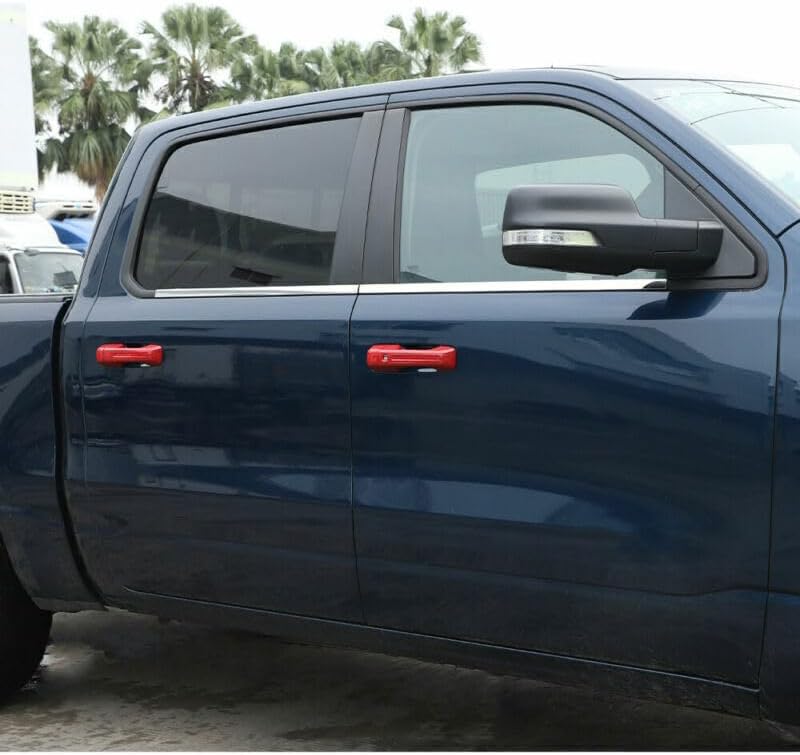 ya 5 8.10 for Dodge for Ram 1500 2018-2021 Hight Version Exterior Door Handle Cover Trims Red