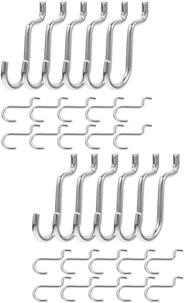 ya 26 10.21 baidi 2 Pieces Iron Wire Hook Silver J Peg Board Pegboard-Hooks Tool Utility
