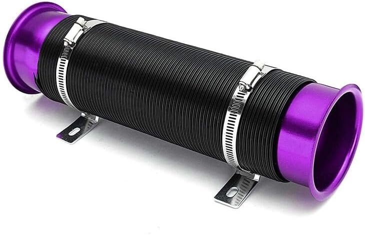 ya 5 8.24 baidi Inch 76mm Flexible Car Cold Air Intake Hose Filter Tube Telescopic Tube Purple