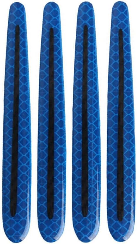 ya 5 8.10 Blue Carbon Fiber Look Car Door Handle Reflective Sticker Scratches Protection