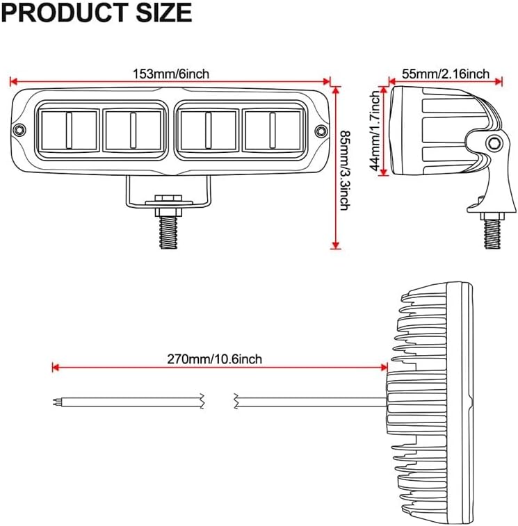 ya 7 8.24 baidi 6inch White LED Work Driving Light Bar Spot Pods Fog Lamp Offroad SUV ATV Truck