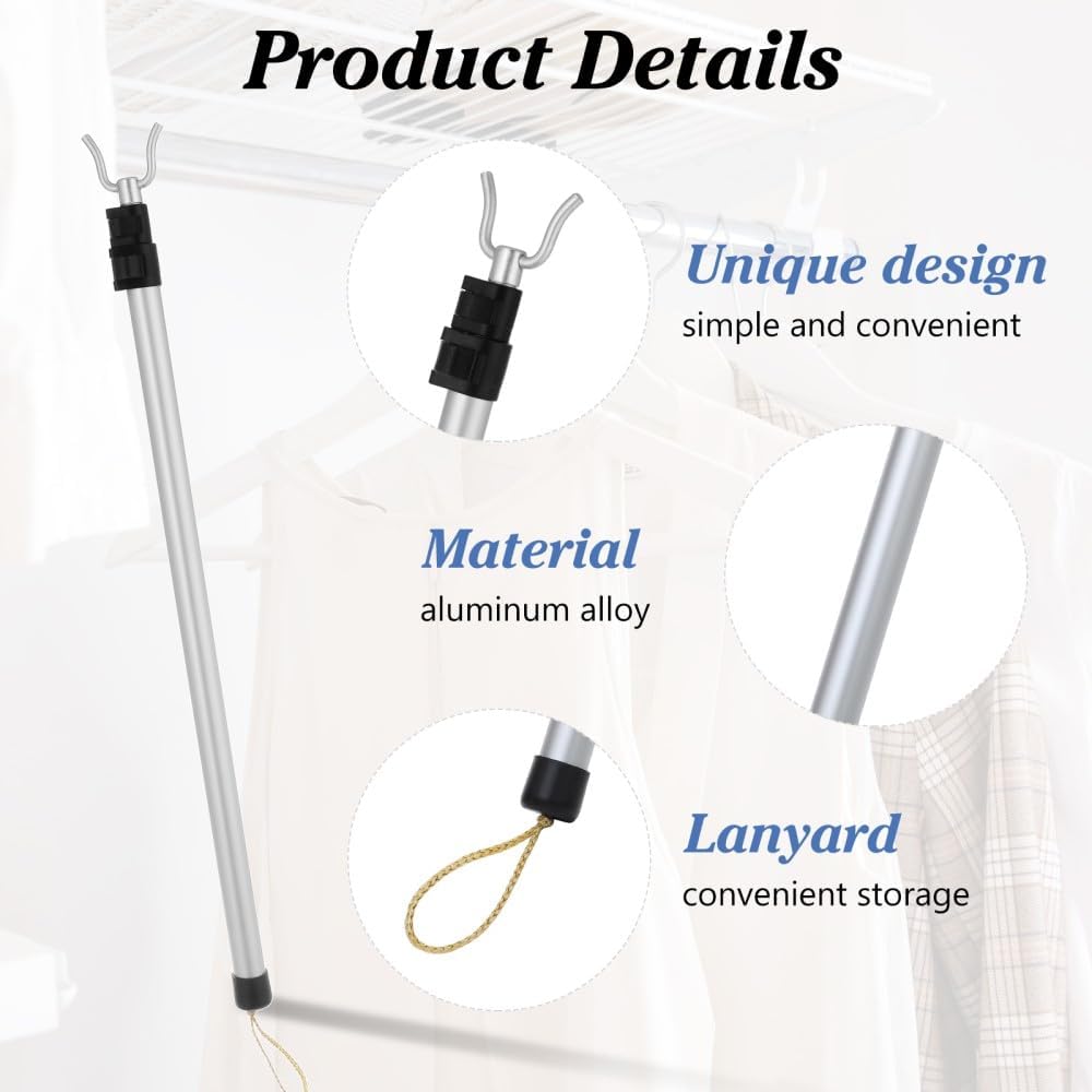 ya 26 10.21 baidi Clothes Rail Reach Pole Closet Hook Sticks Clothing