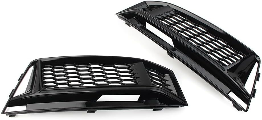 ya 14 9.20 zhengce 2x Bumper Honeycomb Fog Light Grille Cover for Audi A4 B9 S4 2016-2018-1