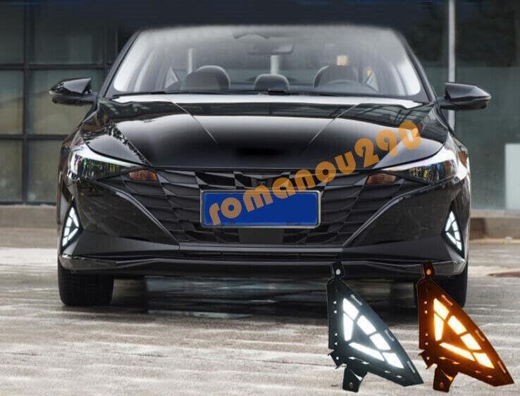 ya 9 10.24 for Hyundai for Elantra 2021 LED Driving Lights Turn signal Lights Front Fog lights