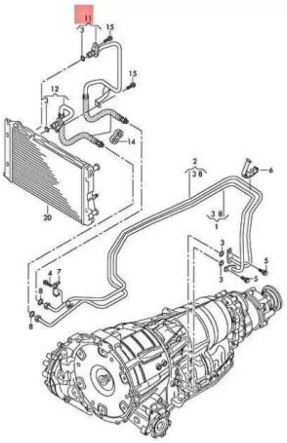 ya 10 9.16 baidi 8K0317825AG Transmission Oil Cooler Pipe Line for Audi A5 Quattro 08-11