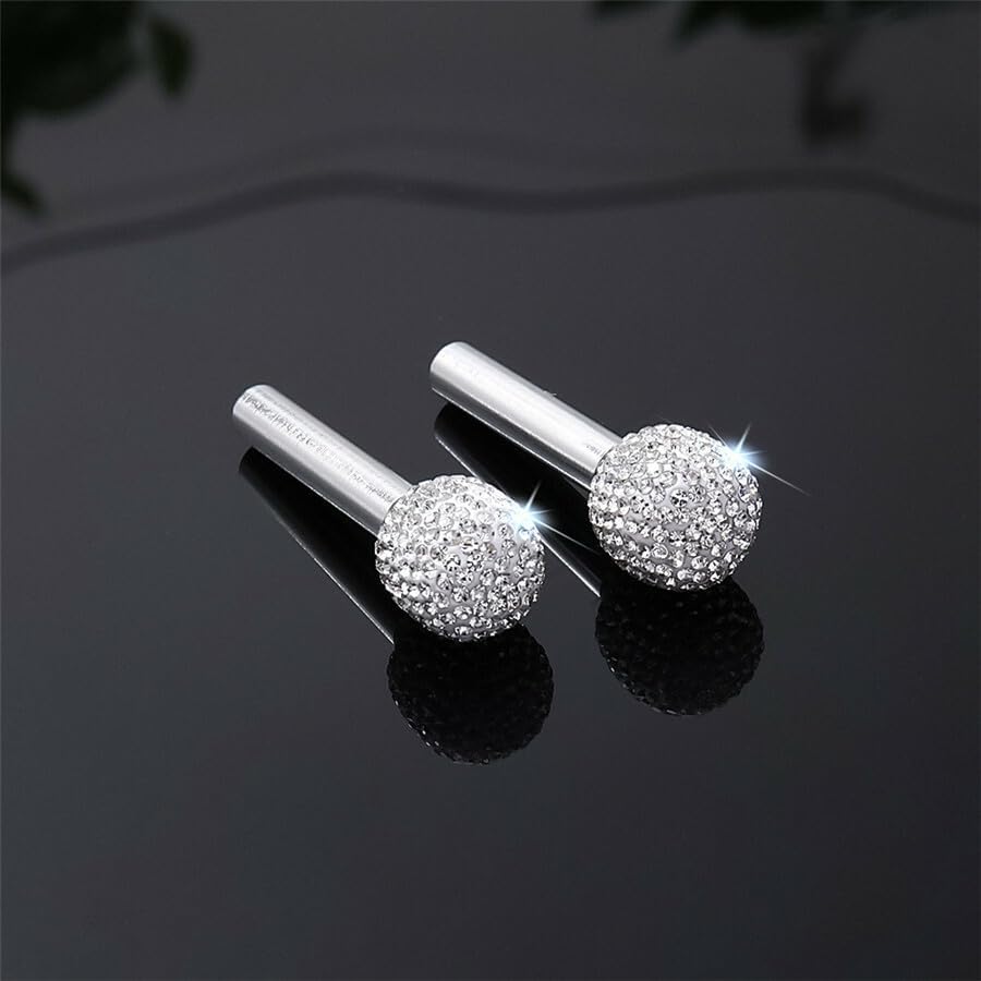 ya 5 8.10 2 pieces of car door handles with shiny internal door lock pointers embedded with rhinestones