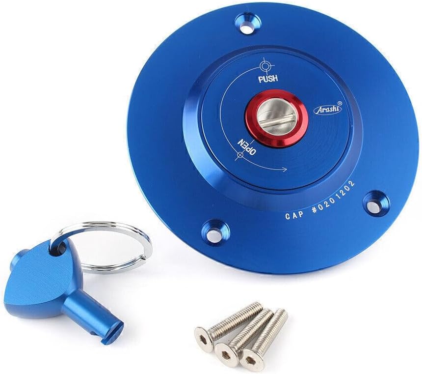 ya 5 8.24 baidi Fuel Filler Cover Gas Tank Cap w/Key for Suzuki GSXR1000/600 750 Hayabusa Blue