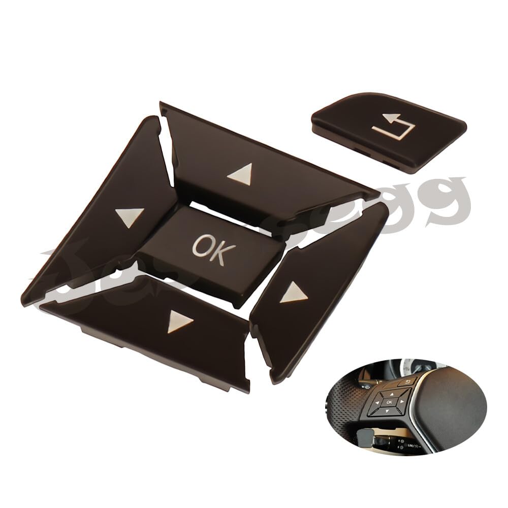 ya 13 9.15 baidi Left Steering Wheel Control Menu Switch Button Cover for Mercedes C Class Brown