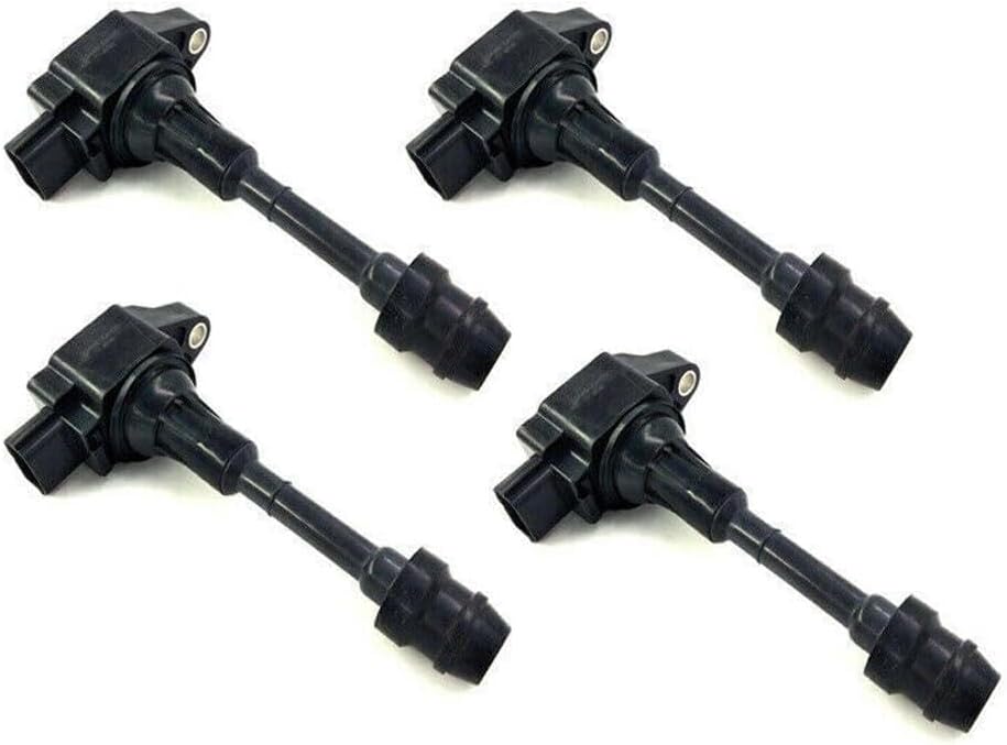 ya 9 10.24 Set of 4 Ignition Coil 22448-EA000 for Nissan Frontier 2005-2015 2.5 Tiida C11