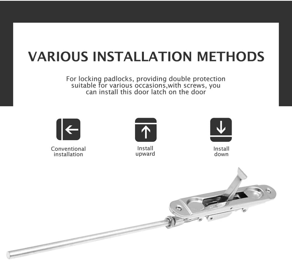 ya 26 10.21 baidi 2 Sets Fire Door Latch Safety Security Lock Stainless Steel Slide Bolt