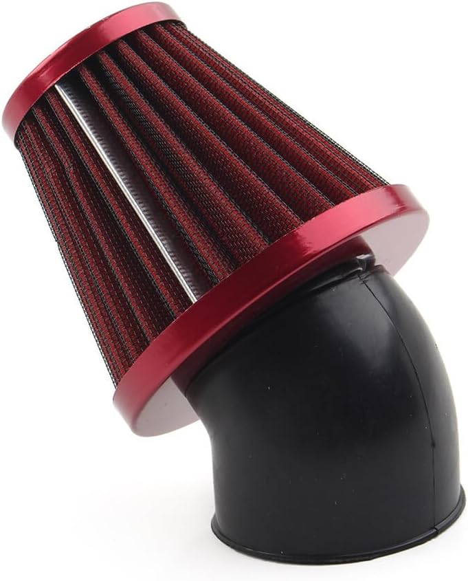ya 5 8.10 48mm Air Intake Filter Cleaner Rubber Bend Inlet Steel Mesh Red