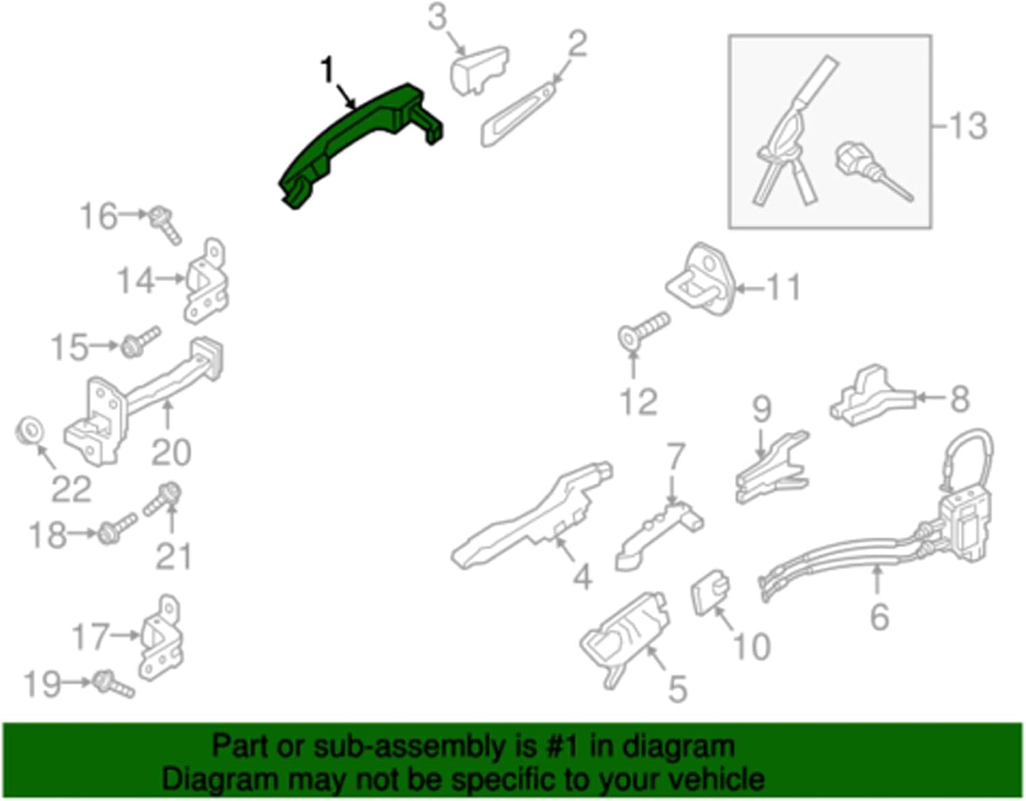 ya 2 8.15 for 15-19 for Hyundai Sonata 82661C1000Y7S Outside Door Handle Right Driver Assembly