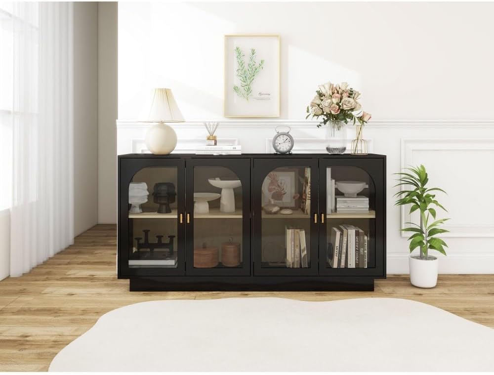 ya 28 10.13 baidi Black Storage Cabinet Acrylic for Living Room, Dining Room, Study
