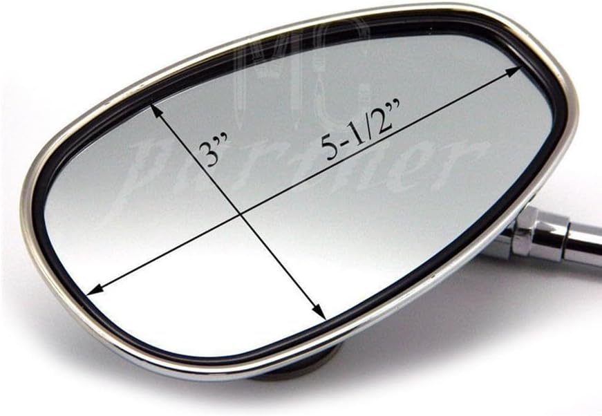 ya 2 8.15 10MM Motorcycle Chrome Oval Side Rearview Mirrors for Cruiser Chopper Custom