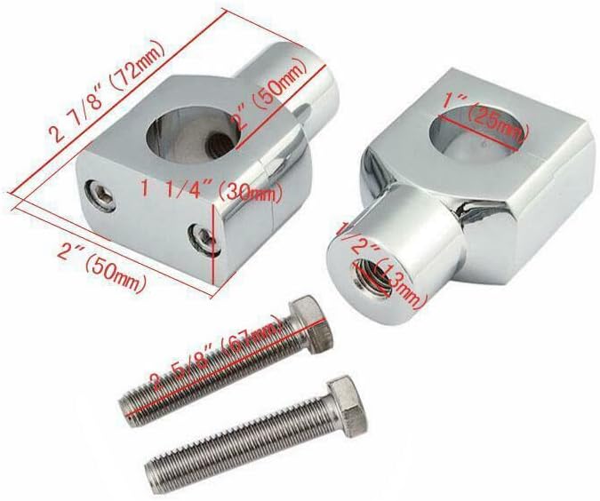ya 4 8.8.2 2pcs Motorcycle 1 Inch Handlebar Riser Mount Chrome L&R for Suzuki Marauder 800 1600