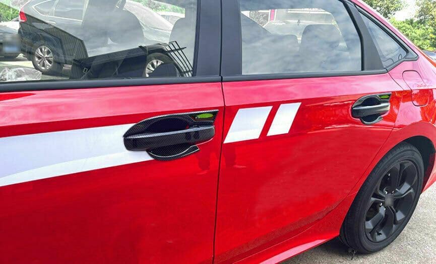 ya 2 8.15 4 Pack for Honda Civic No. 11 2022-2023 Carbon Fiber ABS Exterior Door Bowl Cover Trim