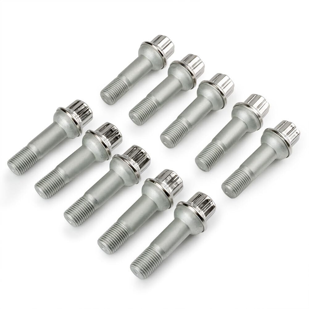 ya 5 8.10 Set of 10 Black Lug Bolts Nuts 0009907607 for for Benz ML550 GLK350 S550 CL500 GL450