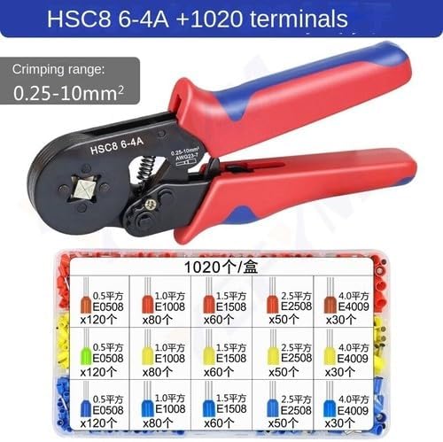 ya 28 10.13 baidi HSC8 6-4 Hexago l Serrated Self-Adjusting Ratchet Wire Termi l Crimper Kit-27