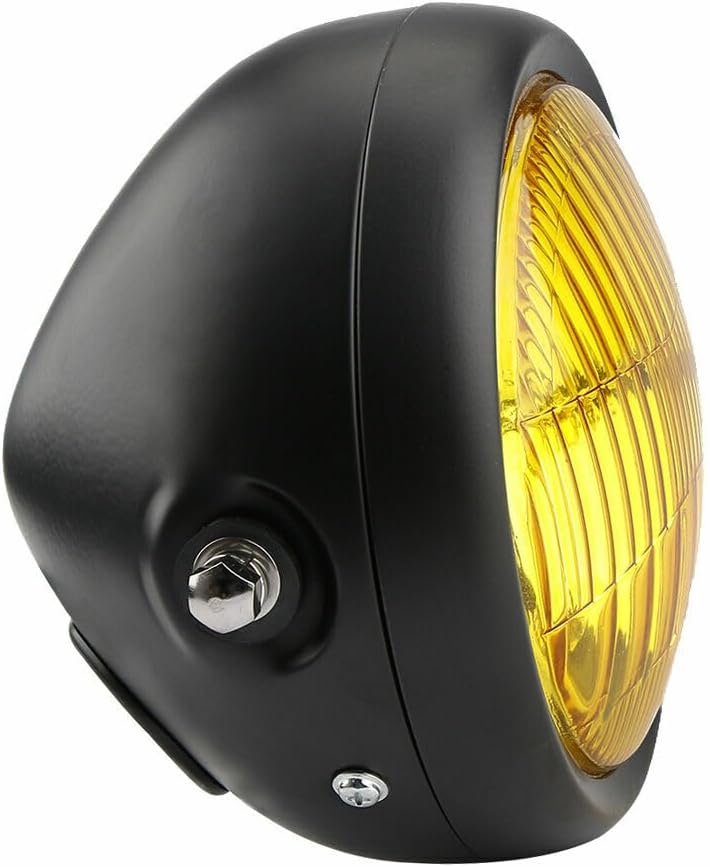 ya 4 8.14 6.5 Retro Motorcycle Headlight Grill Side Mount Cover W/Bracket For Cafe Racer