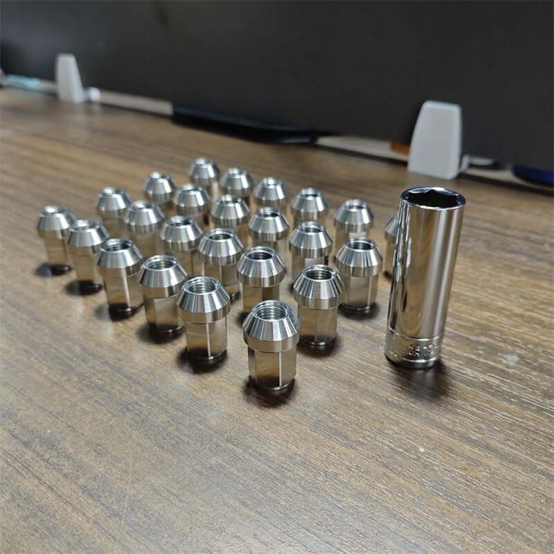 ya 10 9.16 baidi 24pcs M12*1.25 Stainless Steel Wheel Nuts Lug Nuts Hex 19mm Length 35mm