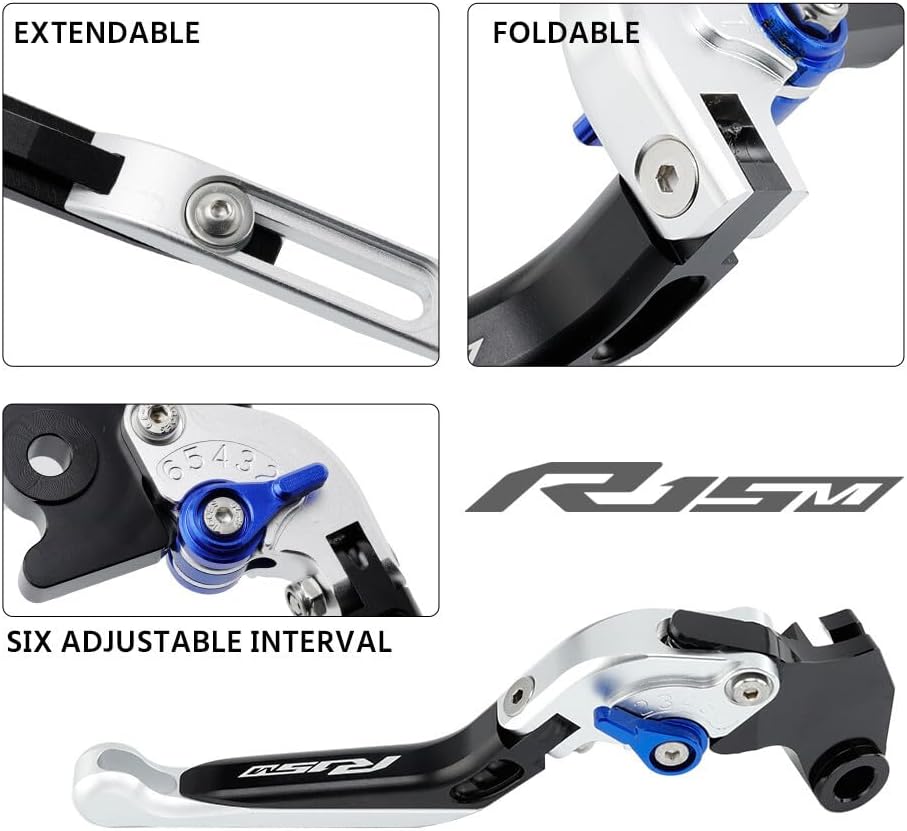 ya 4 8.14 Adjustable Folding Extendable Clutch Brake Lever Kit for Yamaha YZF R15M 2022-24