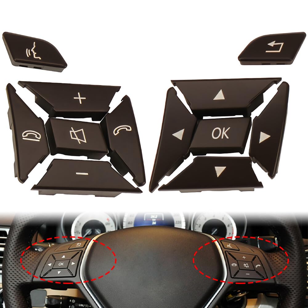 ya 13 9.15 baidi for Mercedes E-Class Left&Right Steering Wheel Control Button Multi Switch Brown