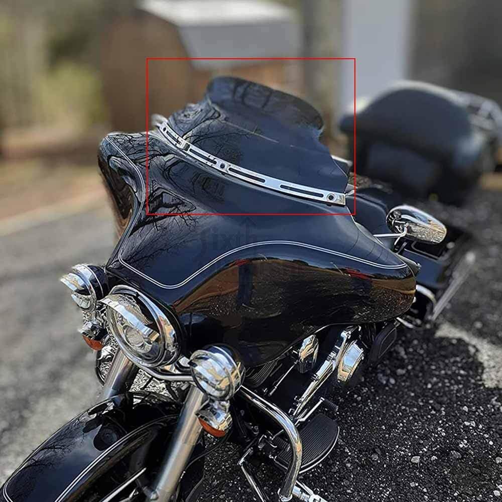 ya 23 10.7 baidi 8 Wave Black Windshield Windscreen for Harley Touring Electra Glide FLHT 96-13a