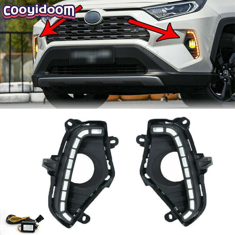 ya 2 8.15 Suitable for 2019-2021 for Toyota RAV4 sequential turn signal LED fog lights daytime operation