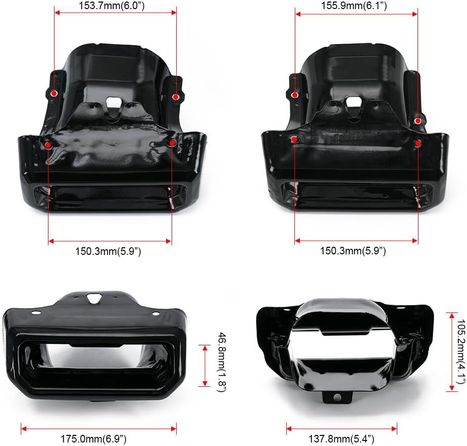 ya 6 8.24 baidi Tips Bezels Gloss Black For 2019-2024 for Chevy for Silverado for GMC for Sierra 1500