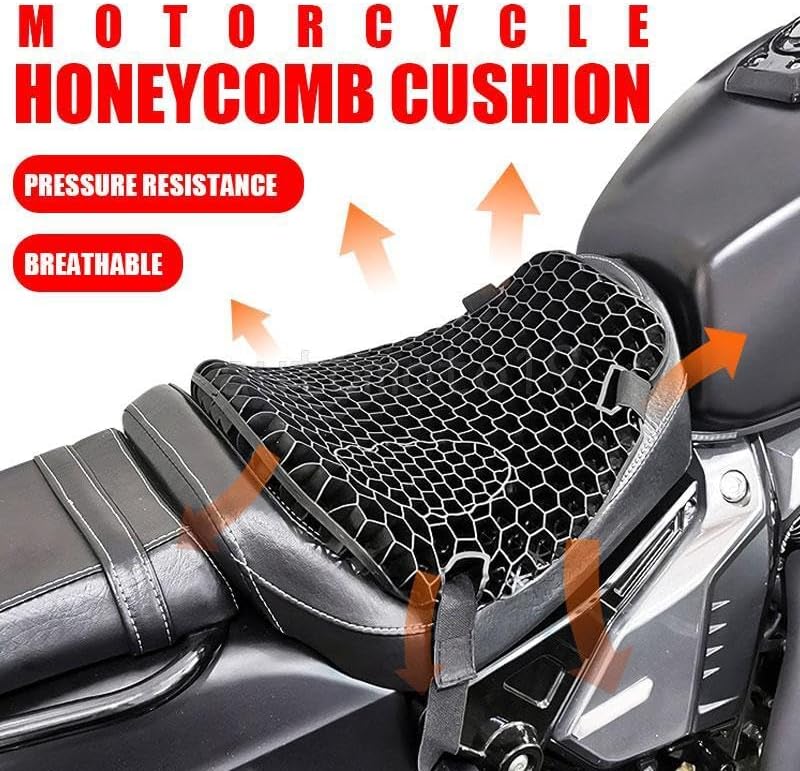 ya 5 8.24 baidi Motorcycle for SEAT Comfort Gel for SEAT Cushion Pressure Relief Air Pad Universal Black