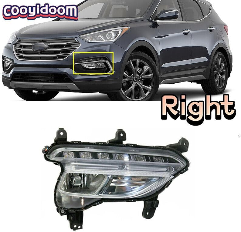 ya 2 8.15 Right front fog light daytime running light suitable for 2016-2018 for Hyundai Santa Fe Sport