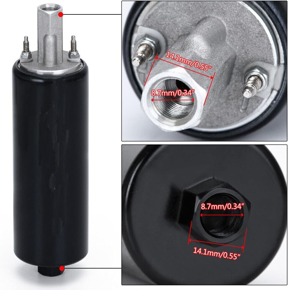 ya 27 10.13 baidi For GSL392 255LPH Inline High Pressure Fuel Pump w/Install Kit 3/8''