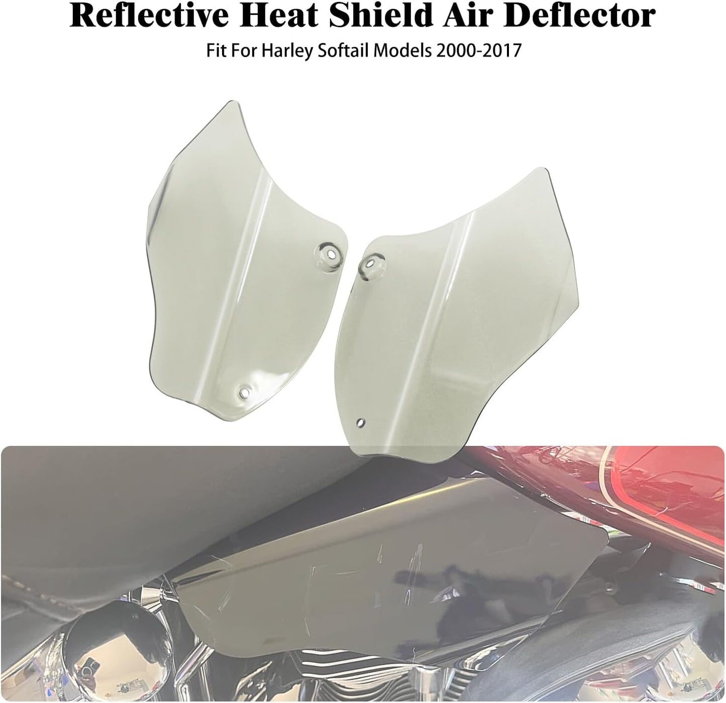 ya 7 8.24 baidi Smoke Saddle Heat Shield Air Deflectors Fit for Harley Softail Fat Boy 2000-2017