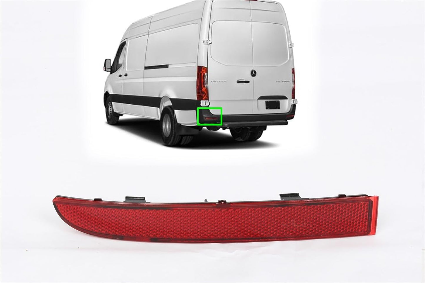 ya 2 8.15 for MERCEDES SPRINTER W907 2019-2021 LEFT DRIVER SIDE REAR BUMPER REFLECTOR