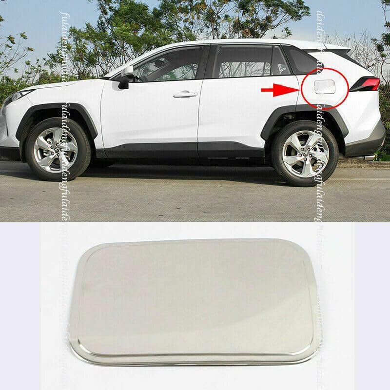 ya 6 8.24 baidi Silver Car Fuel Tank Oil Gas Cap Cover Trim Steel for Toyota RAV4 2019-2023