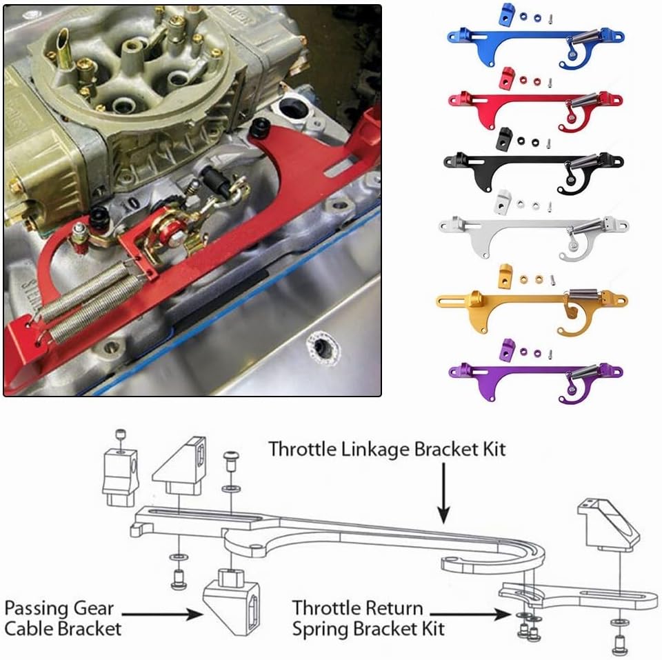 ya 2 8.15 Gold Aluminum for Holley 4160 Series Throttle Cable Carb Bracket Carburetor 350
