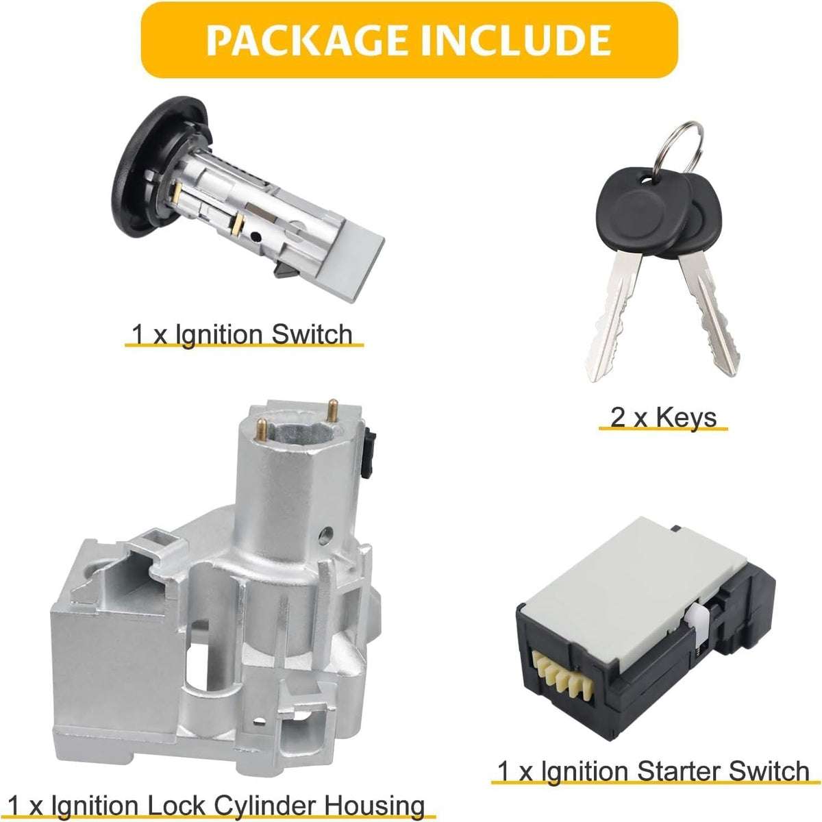 ya 4 8.8 for 2000-2007 for Chevrolet for Silverado for GMC Sierra Ignition Lock Cylinder Switch and Housing